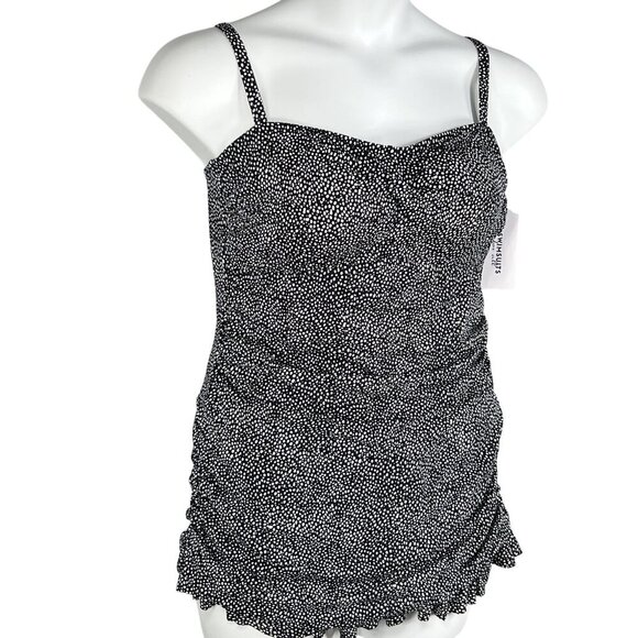 Swimsuits For All 14 Black White Polka Dot Swimdress Marilyn Monroe Inspired - Picture 6 of 12